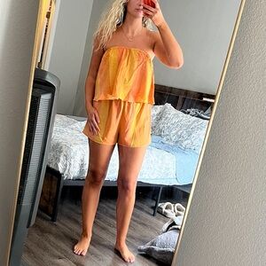 Show Me Your Mumu Orange Stripe Romper Size M